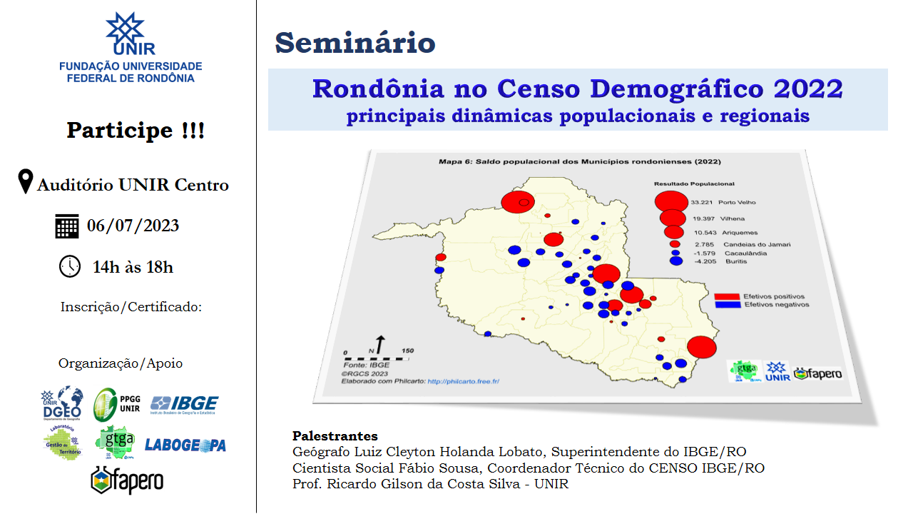 Banner Semin&aacute;rio Censo Demografico RO